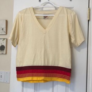 Camp Collection retro v neck Jessie tee size small